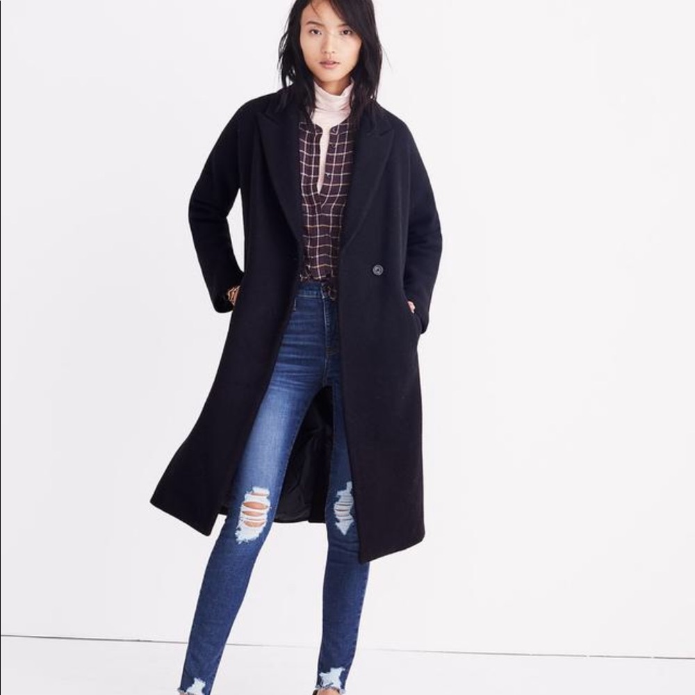 Madewell Atlas Cocoon Coat-Black